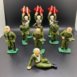 Vintage Barclay Manoil Cast Iron Toy Soldiers Lot of 10 WWII Pre-1970’s